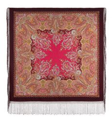 Платок из уплотненной шерстяной ткани с шелковой бахромой 'Караван' вид 7