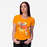 Футболка женская BEETLE, оранжевая, с рисунком №24