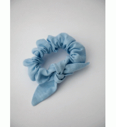 Льняная резинка для волос Осло цвет голубой