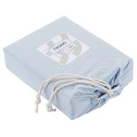Комплект постельного белья полутораспальный небесно-голубого цвета из органического стираного хлопка из коллекции essential