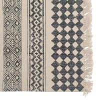 Ковер из хлопка с контрастным орнаментом и бахромой из коллекции ethnic, 70х160 см