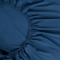 Простыня на резинке темно-синего цвета из органического стираного хлопка из коллекции essential, 160х200 см