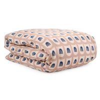 Комплект постельного белья двуспальный из сатина бежево-розового цвета с принтом blossom time из коллекции cuts&pieces