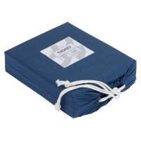 Комплект постельного белья двуспальный темно-синего цвета из органического стираного хлопка из коллекции essential