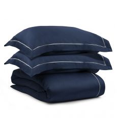 Комплект постельного белья из египетского хлопка essential, темно-синий, евро размер