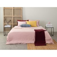 Чехол на подушку декоративный в полоску цвета пыльной розы из коллекции essential, 40х60 см